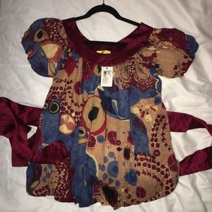 NWT Catherine Malandrino blouse double layer